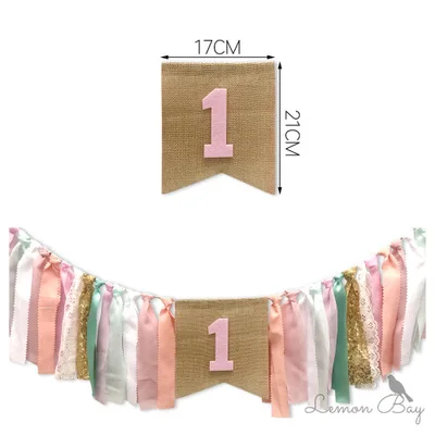 Обеденный стул тянуть флаг милый ребенок первый день рождения украшение Баннер