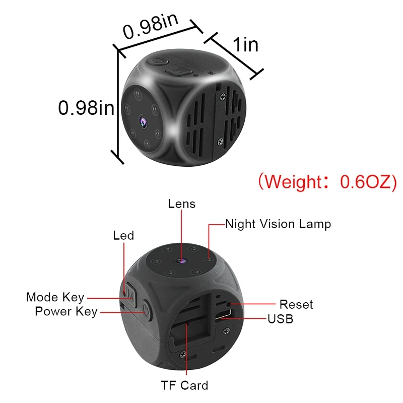 Мини камера 1080P Full Hd цифровая смарт с маленькими играми Спортивная мини Dvr