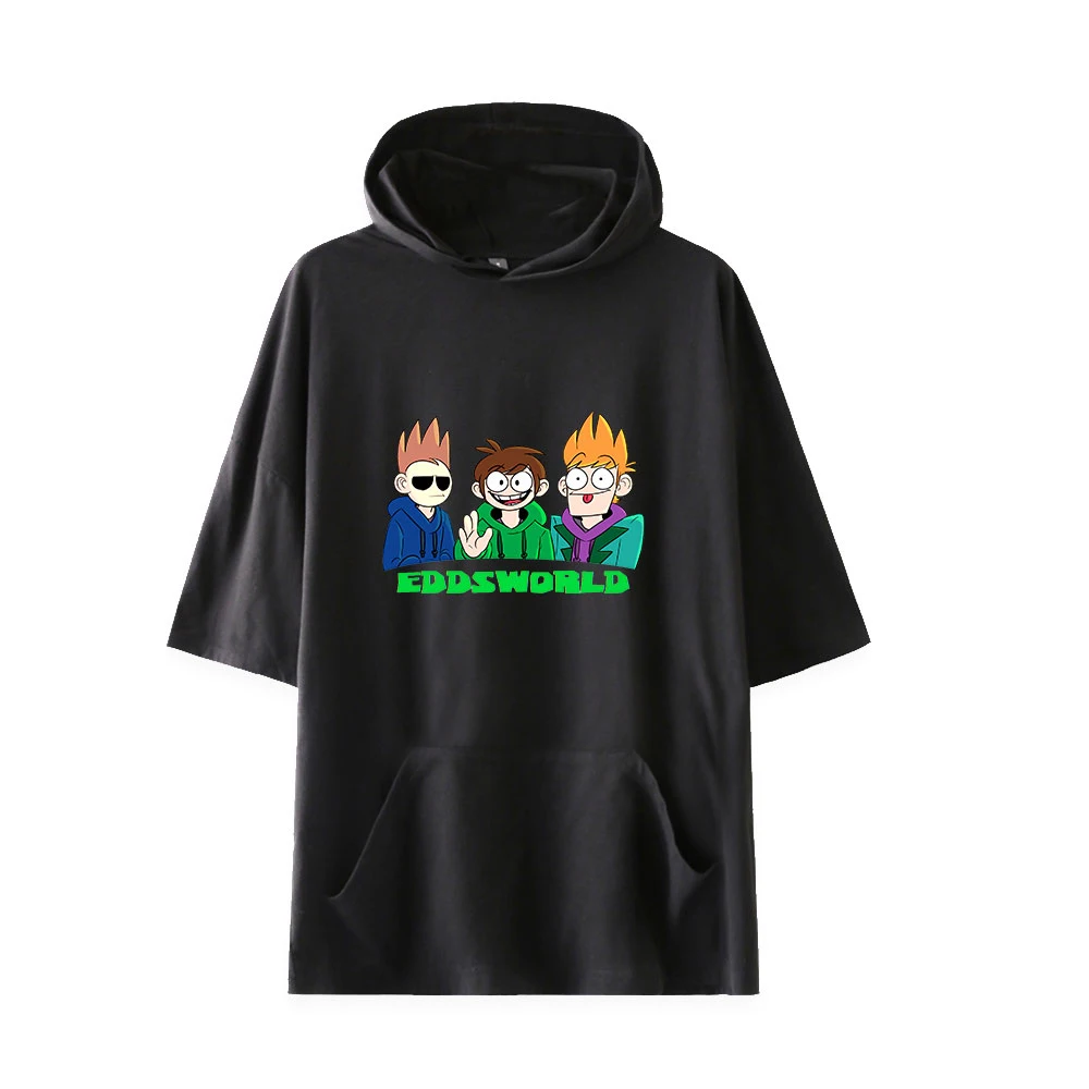 

WAWNI EddsworldShort Sleeved Hooded Oversized Volleyball Fashion Pullover Casual Hoody Sweatshirt Hip Hop Hoodie Harajuku Tops