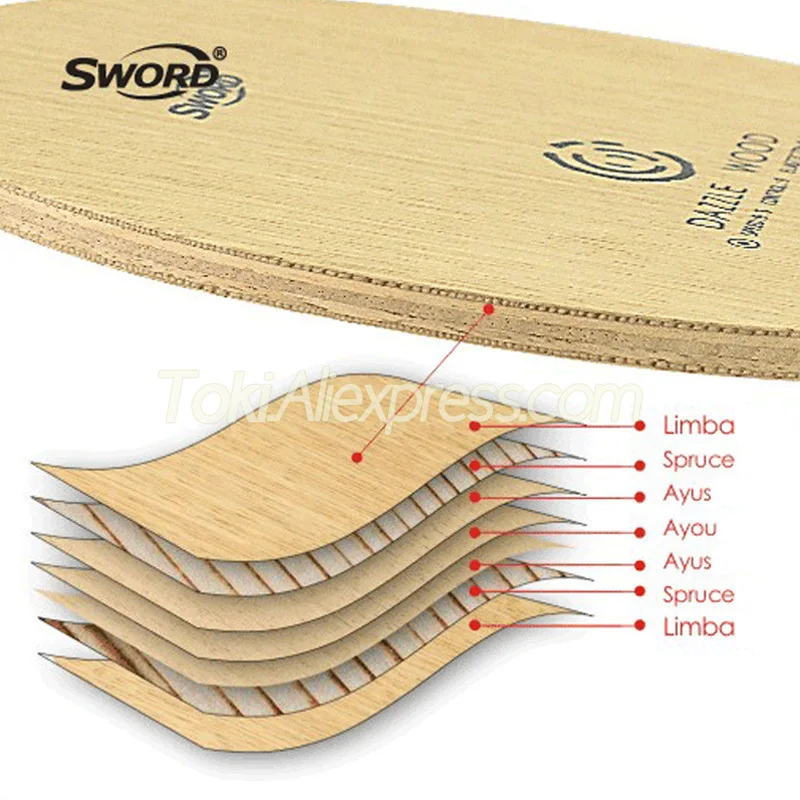 Меч DAZZLE древесины DW теннисный стол для настольного тенниса (7 слоев дерева все)