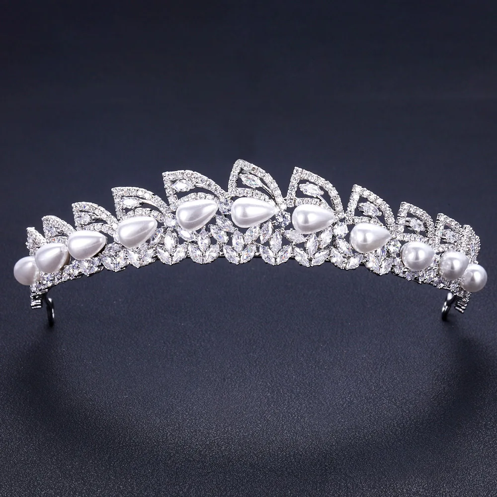 Женские свадебные головные уборы jankelly с кристаллами и кубиками циркона оптовая