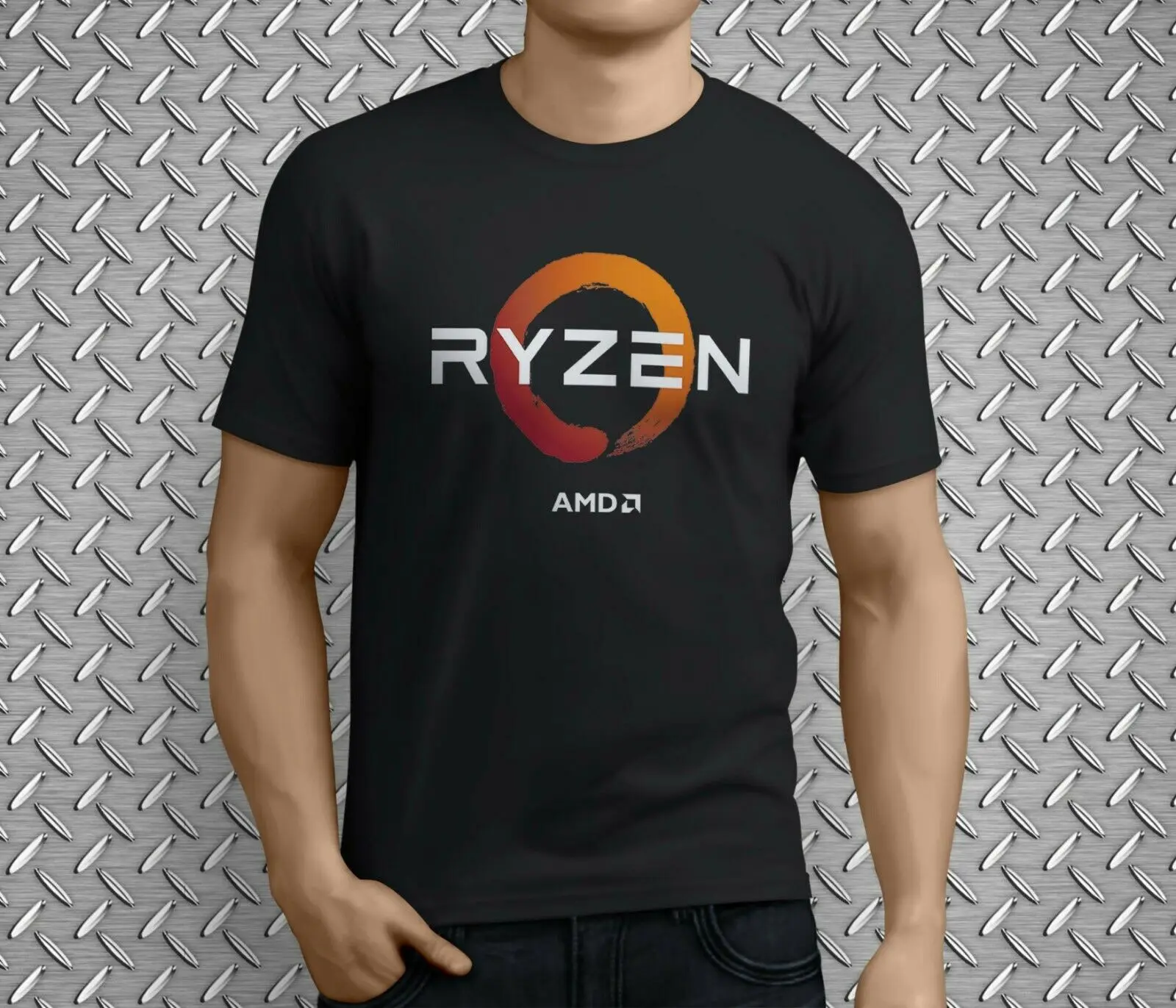 Новая мужская черная футболка с процессором Amd Gaming Ryzen Размер S 3Xl | Мужская одежда