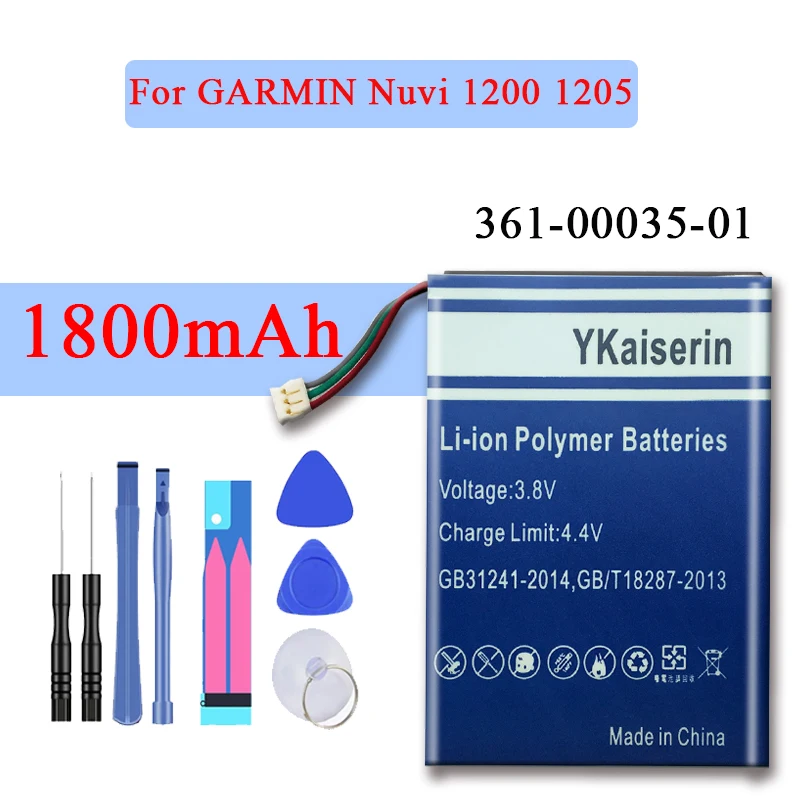 Аккумулятор на 1800 мА · ч для GARMIN Nuvi 1200 1205 1205W 1250 1255W 1260 1260W 140T 150T 2595LM 2595LMT 361 00035 01