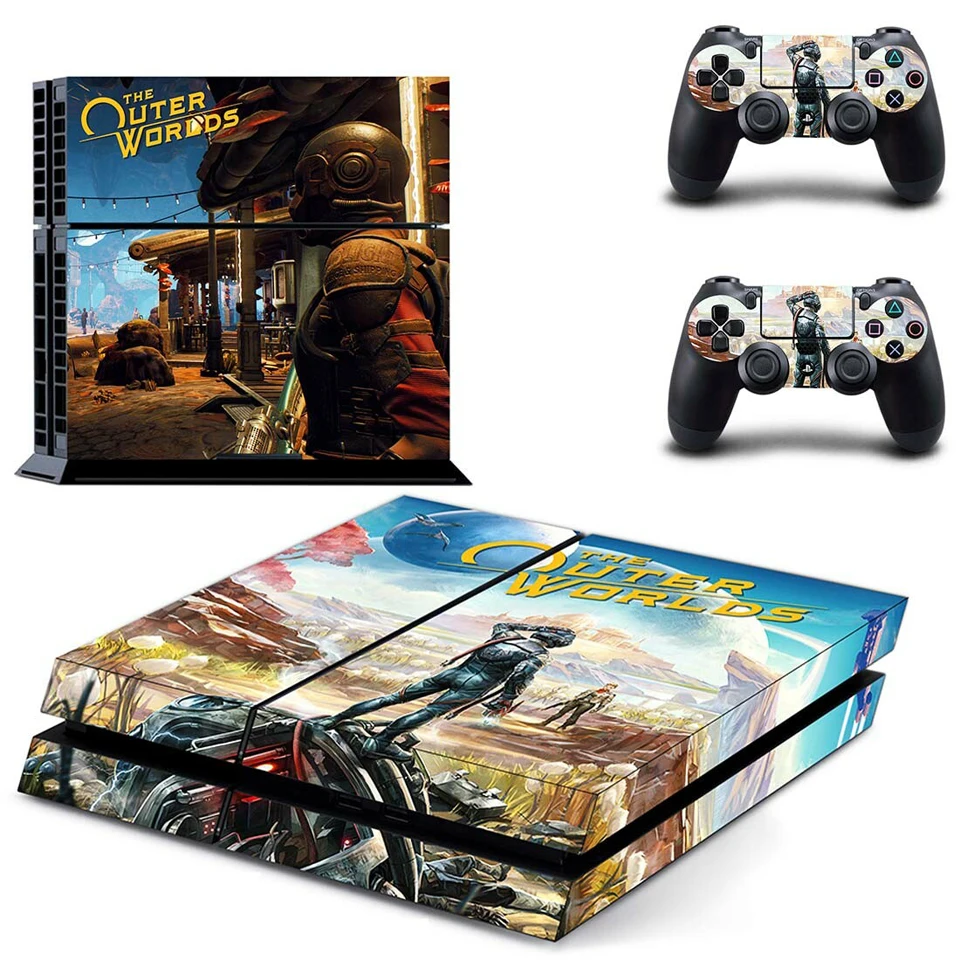 Виниловая наклейка PS4 наклейка для sony playstation 4 консоль и 2 контроллера Skins-внешний мир
