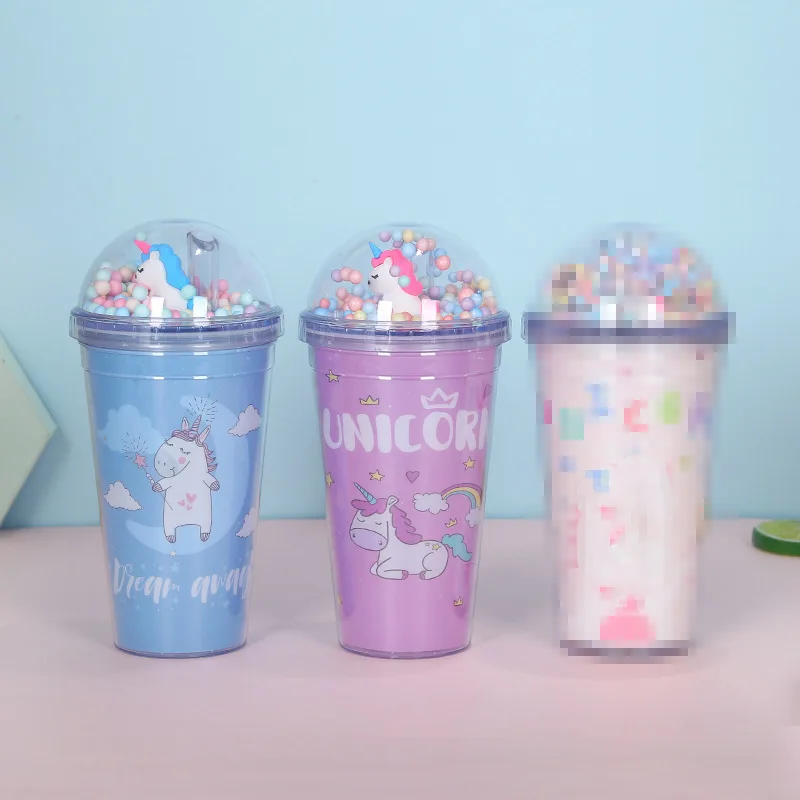 Радужная чашка для воды с единорогом милая креативная летняя дробленного льда