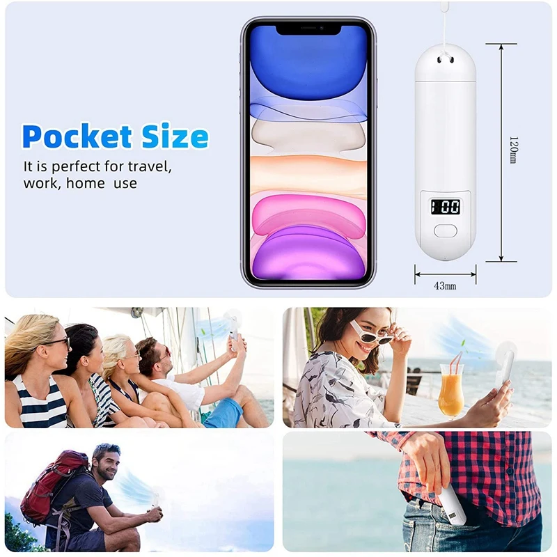 

Handheld Fan - USB Rechargeable Handheld Fan with Power Bank, LED Power Display, Phone Holder, Foldable Pocket Fan