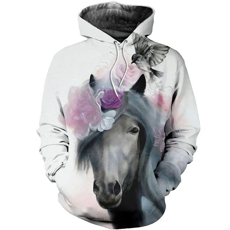

Толстовка на молнии с 3D принтом лошади, модная повседневная Уличная Толстовка в стиле хип-хоп