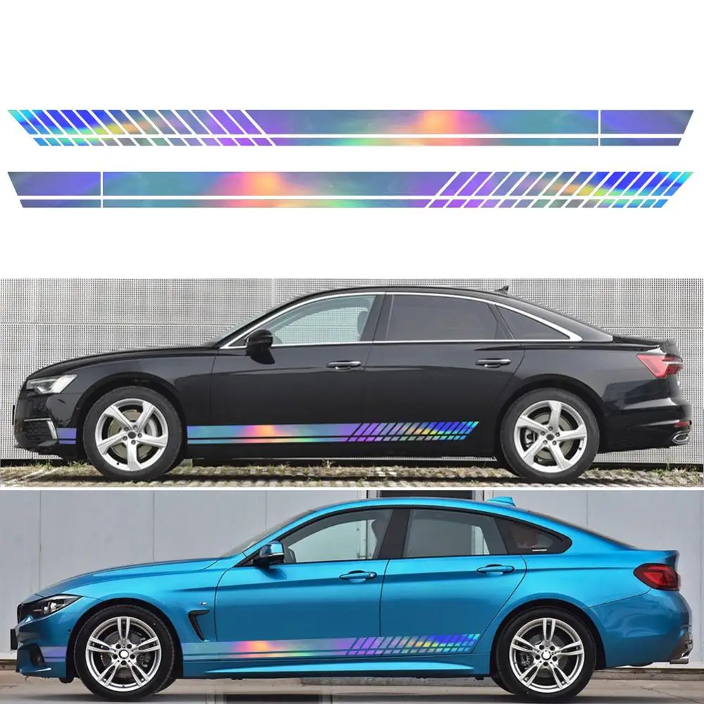 Универсальная красочная линия Боковая дверь автомобиль наклейка гонки полоса