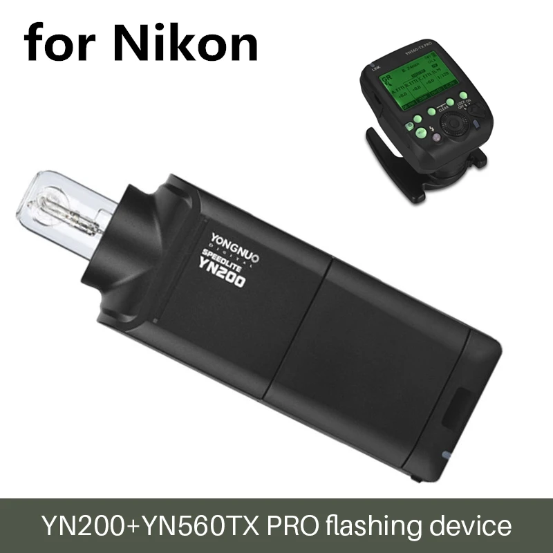 with YN560TX PRO-N YONGNUO YN200 флэш-светильник ttl HSS 2,4G 200 Вт литиевый аккумулятор usb type C совместимый YN560-TX(II)/YN560-TX Pro/YN862 для CanonNikon - Цвет: with YN560TX PRO-N