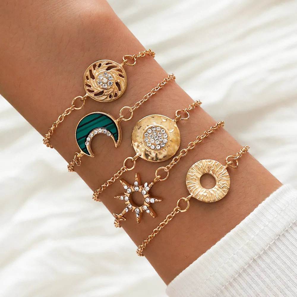 Комплект многослойных браслетов DIEZI в винтажном стиле для мужчин и женщин