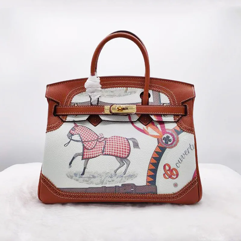 

Luxury Designer Tote Bags For Women Boutique Graffiti Handbag Padlock Flap Unique Shopper With Print Sac Femme Bolso Mujer