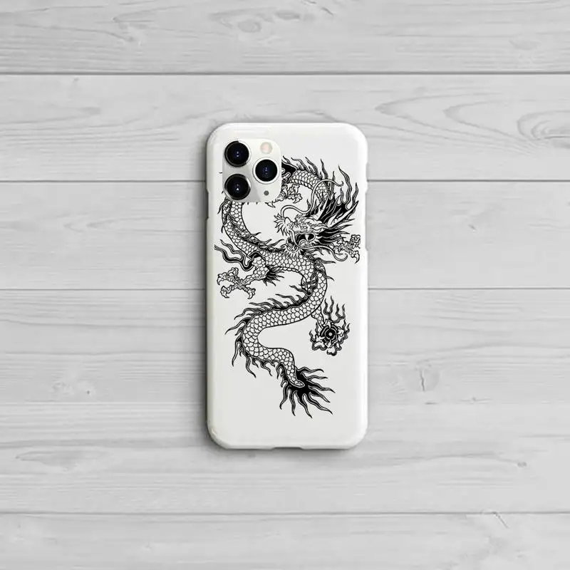 

Art Dragon fashion black Phone Case Candy Color for iPhone 11 12 pro XS MAX 8 7 6 6S Plus X 5S SE 2020 XR