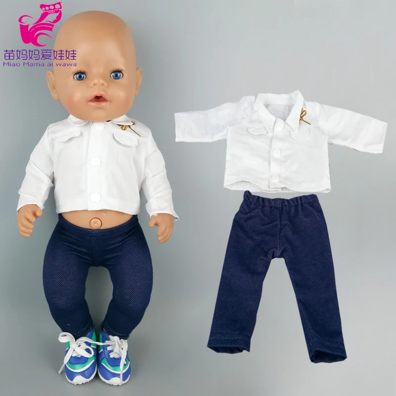 

40cm doll clothes white jacket and pants for 18 Inch Girl Doll Leisure Outfits