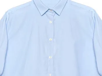 

Women Classic Embroidered Logo Shirt Lady Turn-dowm Collar Long Sleeve Loose Blouse Female Solid Color with Buttons 2021 New