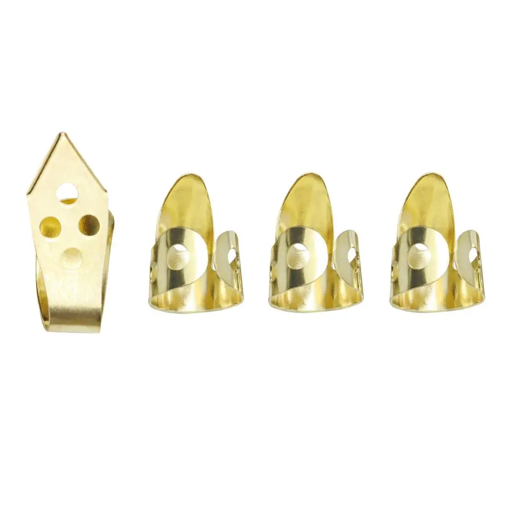 

1 Thumb+3 Finger Golden Acoustic Nail Celluloid Jim Guitar Banjo Thumb Picks Plectrum For Guitar Picks Guitar Accessories Parts