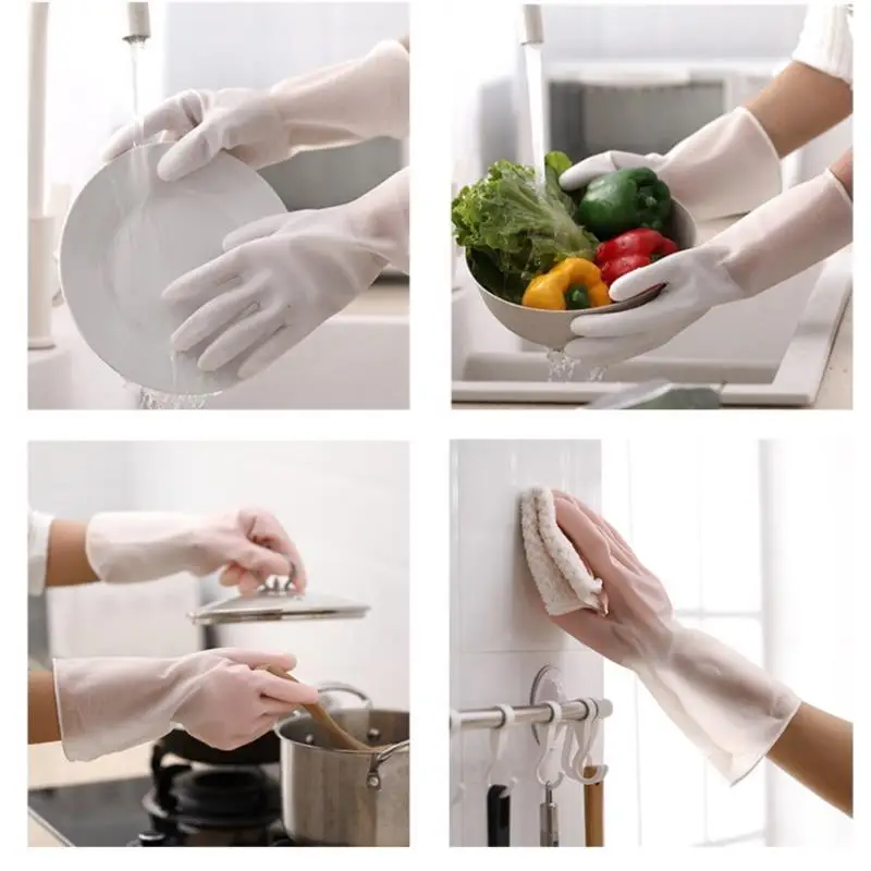 

1Pair Silicone Cleaning Gloves Dishwashing Cleaning Gloves Scrubber Dish Washing Cleaning Tools