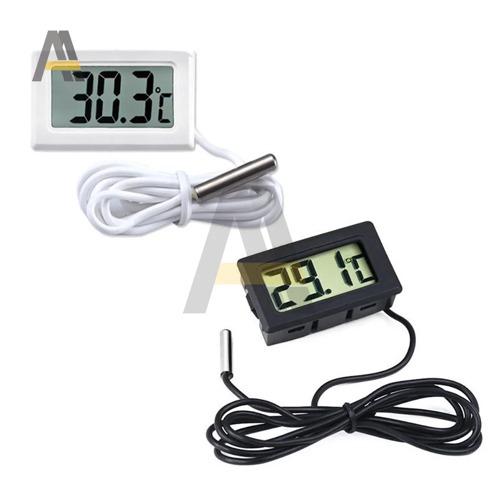 mini embedded digital lcd indoor convenient temperature sensor for fy 10 digital electronic refrigerator white black thermometer free global shipping