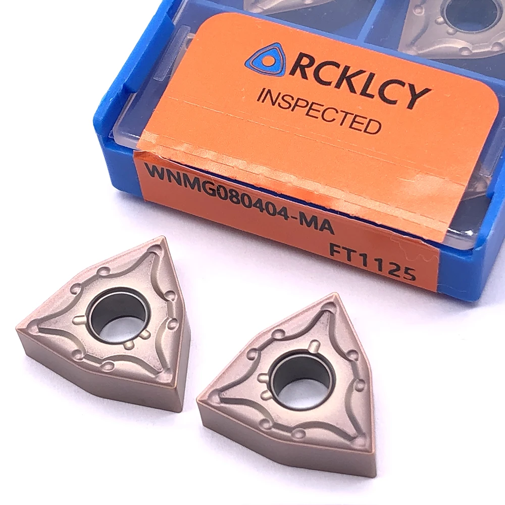 

Режущий инструмент RCKLCY WNMG080404 MA FT1125 для обработки канавок карбидная вставка для токарного станка, поворотная вставка для нержавеющей стали, ...