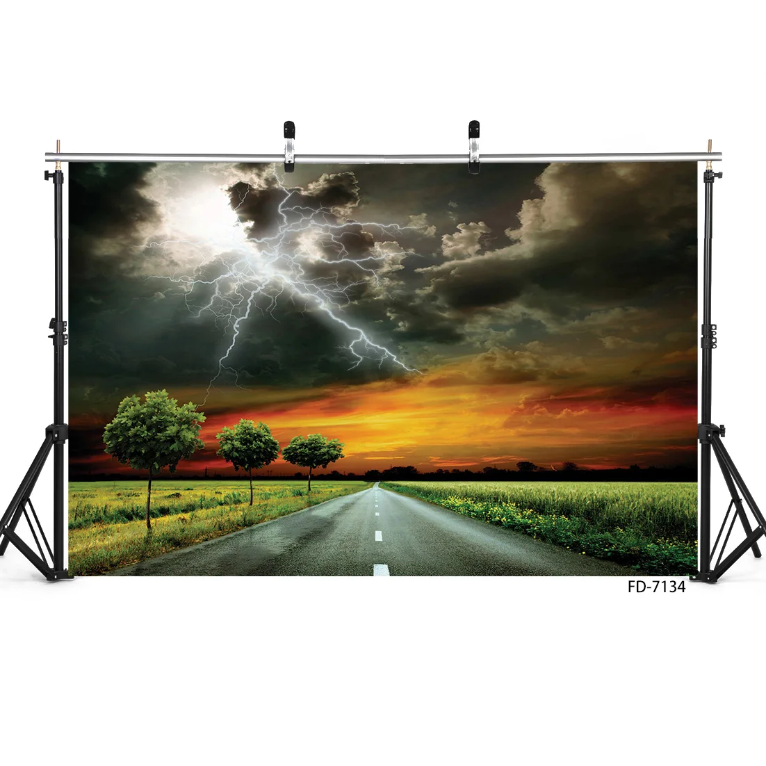 Виниловый фон для фотосъемки с изображением заката шоссе компьютерная печать