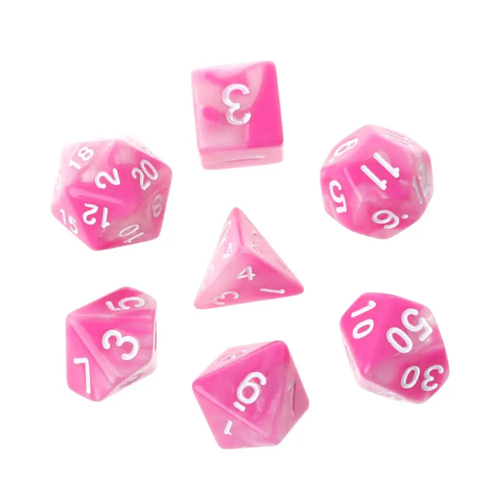 5 7 шт./компл. акриловые многогранные кости для TRPG настольной игры Подземелья и Драконы D4-D20 - Цвет: 5