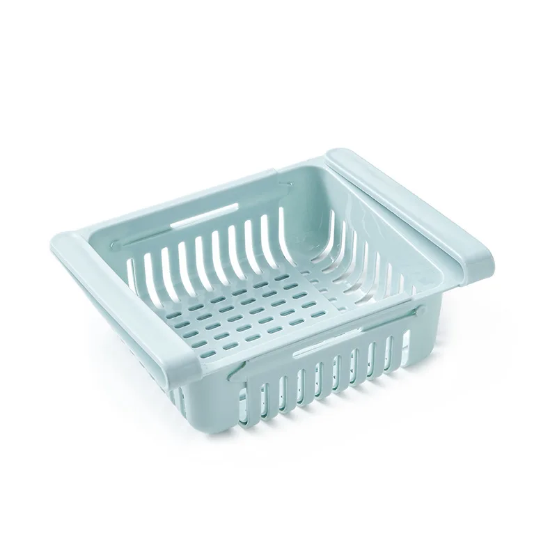 

Kitchen Organizer Stretchable Fridge Organizer Rack Hollow Drawer Basket Plastic Food Container Kitchen Refrigerator Storage Box