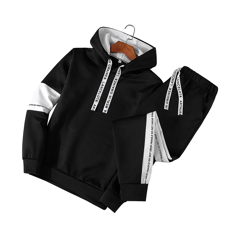 

Fleece suits spring hooded youth sportswear leisure with hood fleece suit sets of head Sweatshirt Hoodies