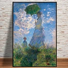 Постер Клод Моне женский с зонтиком, домашний декор для гостиной, настенные картины куадроса, художественное оформление
