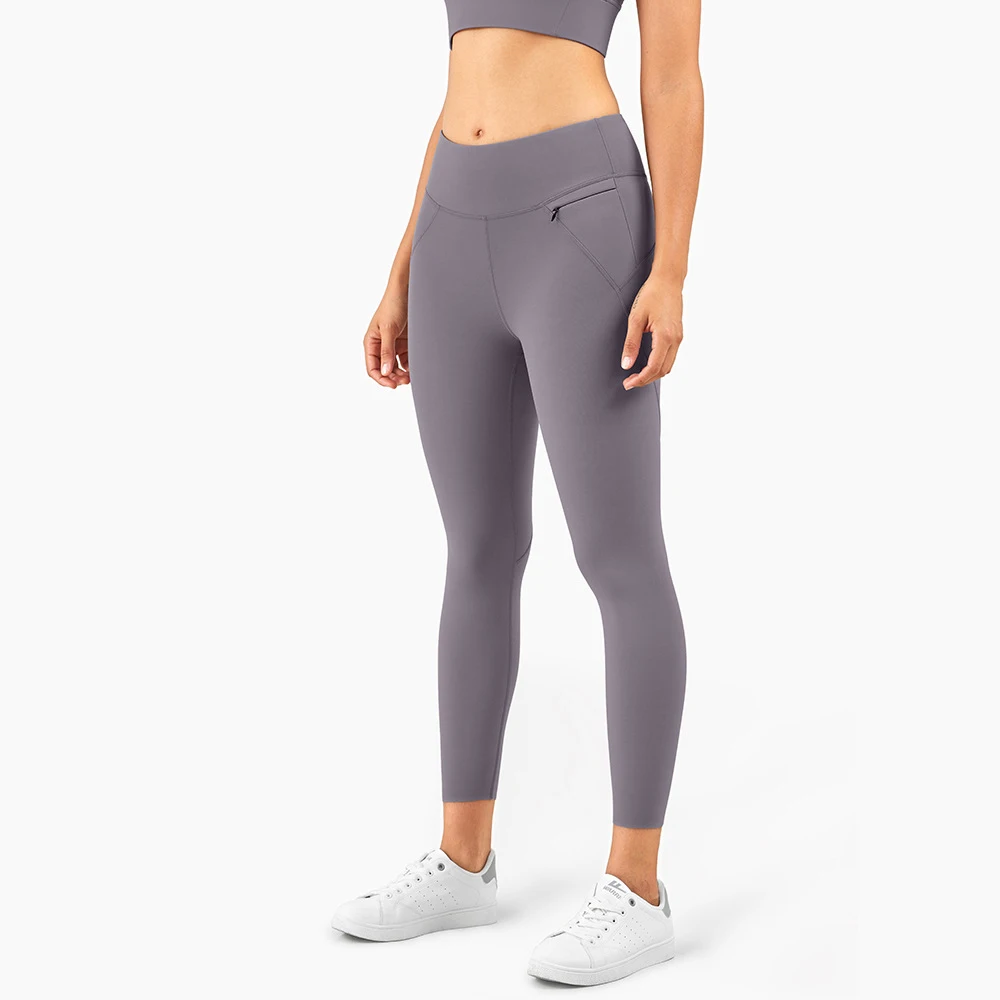 

2021 New Style Sports Women's Tight Pockets High Waist Peach Hip Fitness Yoga Pants