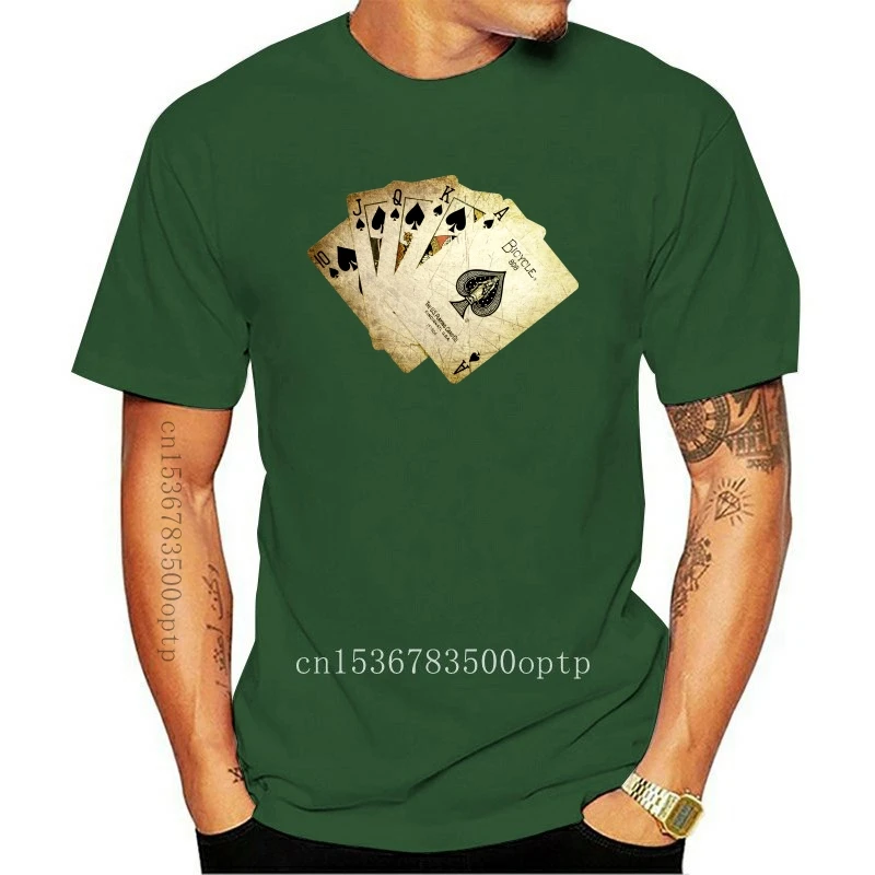 

Poker Cards T-Shirt Neu All Sizes 2021 Fashion Brand Men Tops StreetWear T-shirt Solid Color Short Sleeve T Shirt