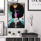 Плакат Феминистская девушка энергия художественные принты черная девушка с золотой короной Современная Настенная Картина на холсте женщина декор комнаты девушки подарки
