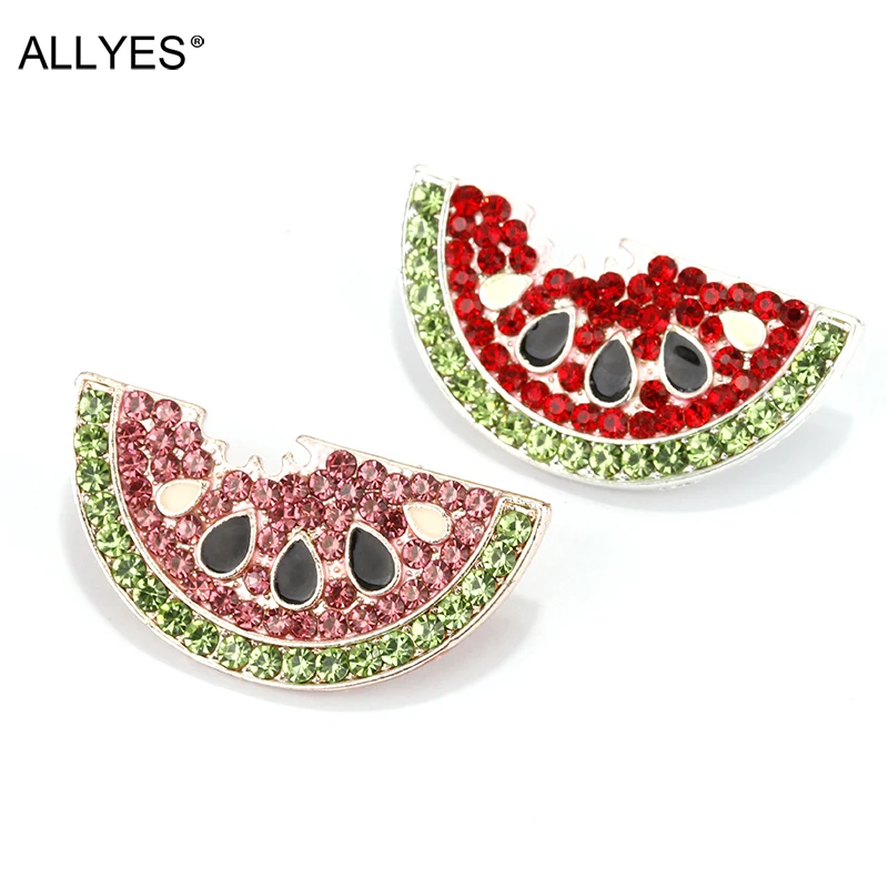 Женская брошь в форме арбуза ALLYES элегантная эмалированная шарфа стразы