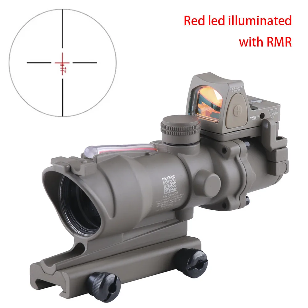 ACOG 4X32 настоящая оптика Красная Зеленая точка с подсветкой 4 стиля сетка RMR