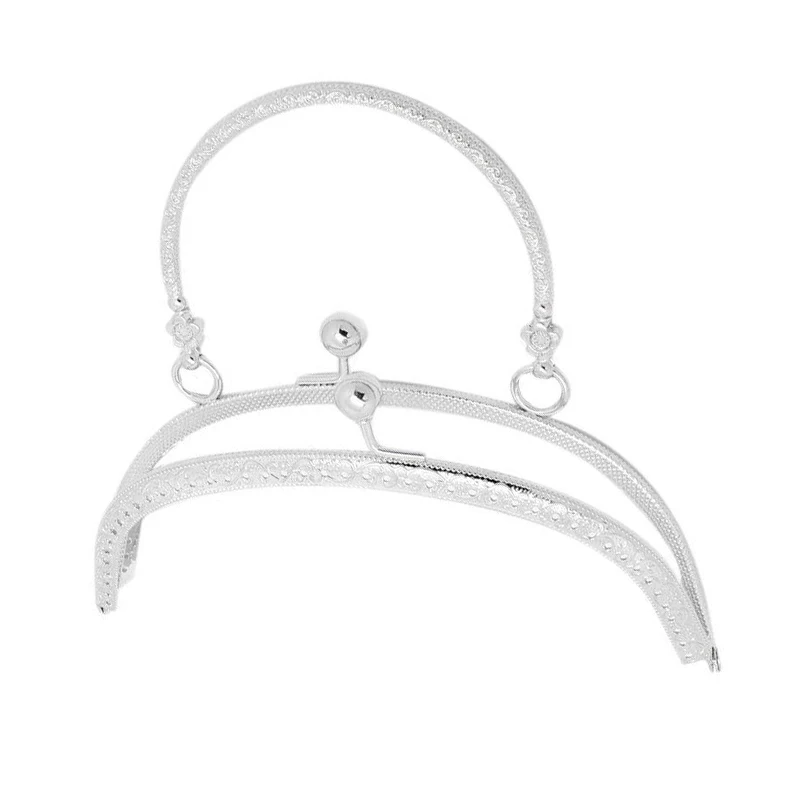 

1PC Metal Purse Bag Frame Kiss Clasp Lock Silver Tone Size:16.5x9.5cm