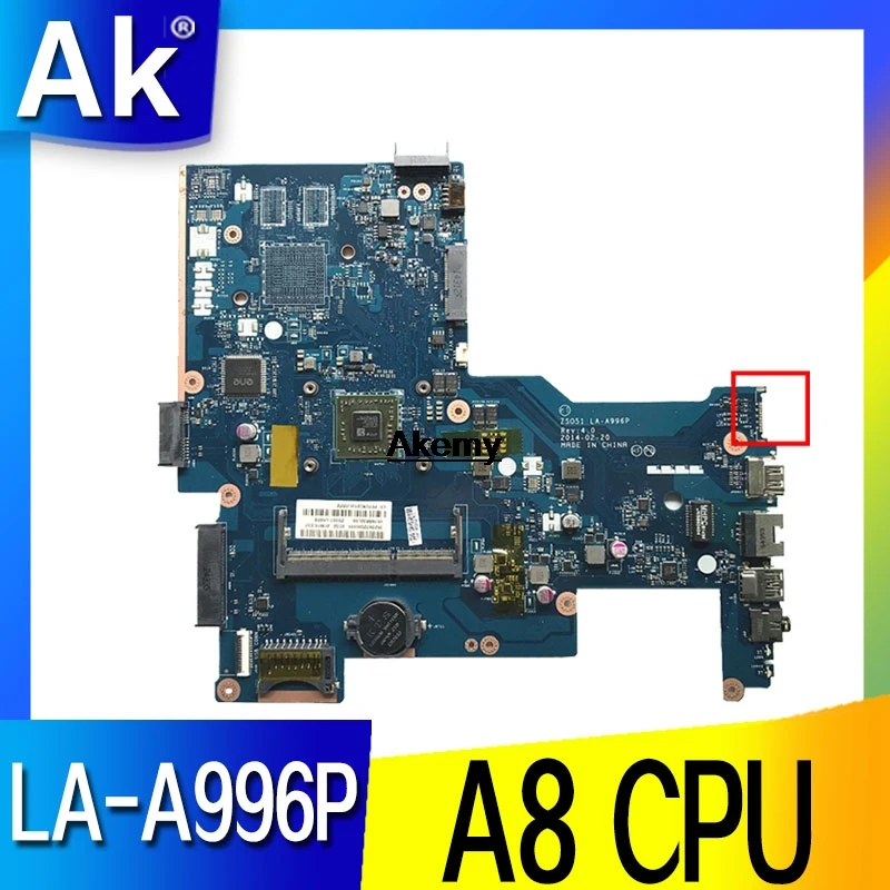 

Free shipping ZS051 LA-A996P for HP 15-G Laptop motherboard 764260-501 764260-001 with A8-6410 CPU DDR3 Notebook PC Motherboard