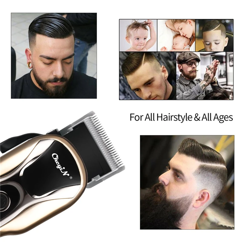 CkeyiN LCD Professional Hair Clipper Men's Barber Beard Trimmer Electric Rechargeable Cutting Machine Cordless Haircut Adult Kid | Бытовая