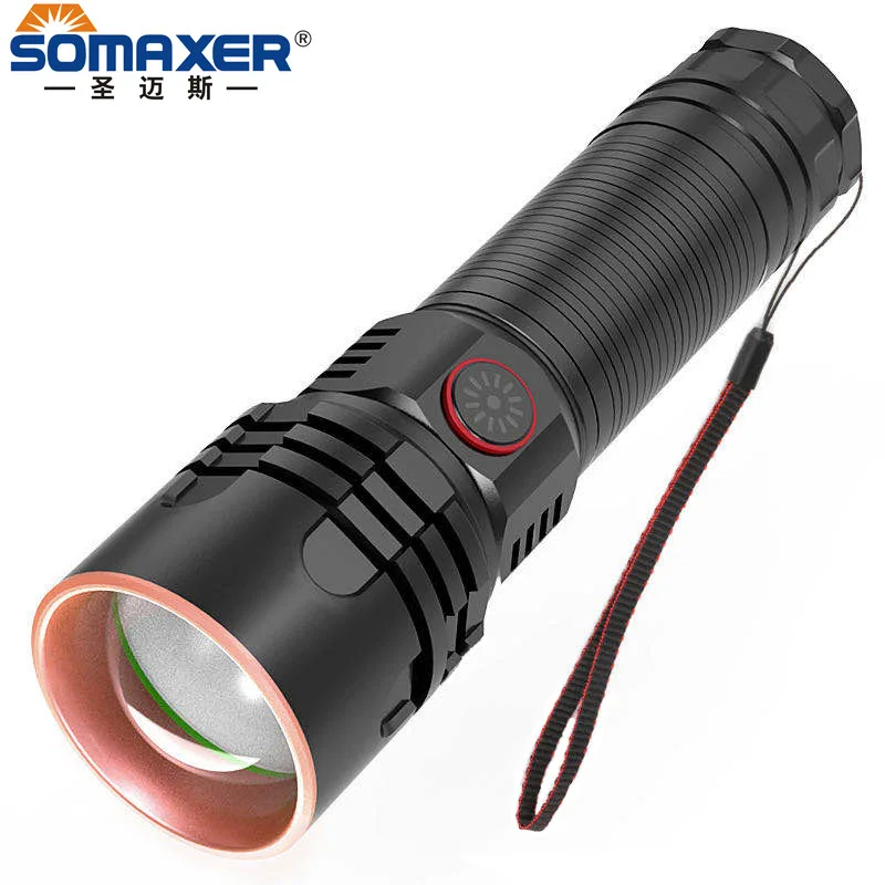 

Big Portable Outdoor Flashlight Switch Long Range Jetbeam Powerful Flashlight Linterna Usb Latarka Led Portable Lighting BI50FL