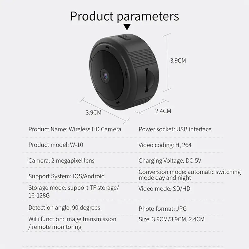 

High Quality Wireless WiFi 1080P HD Mini Webcam Remote Real Time Security Monitoring Infrared Dark Night Vision Camera