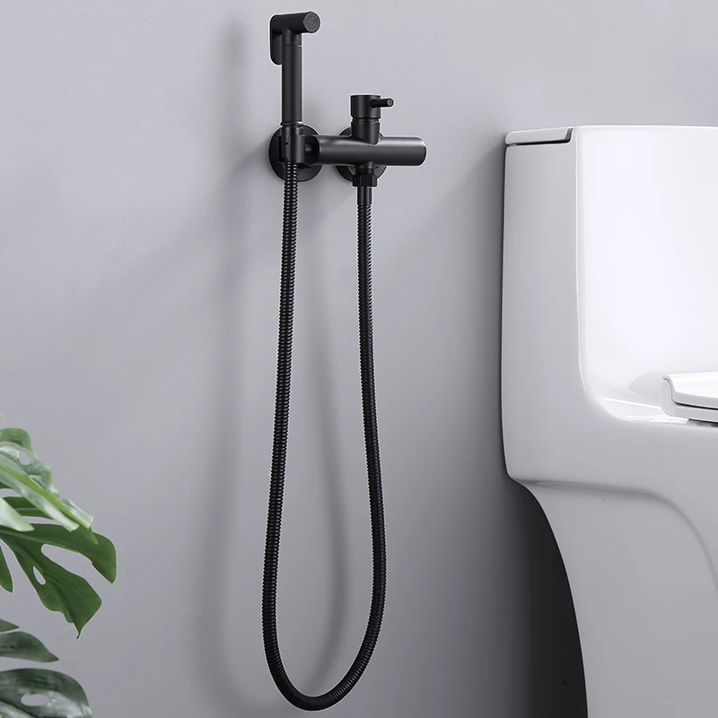 Ручной смеситель для биде кран унитаза никель латунь настенный с шлангом горячей