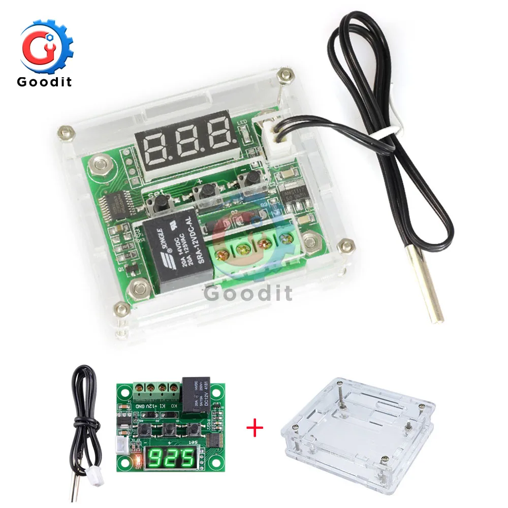 

W1209 LED Digital Display Thermostat Temperature Controller Thermometer Thermo Control Switch Module Waterproof With NTC Sensor
