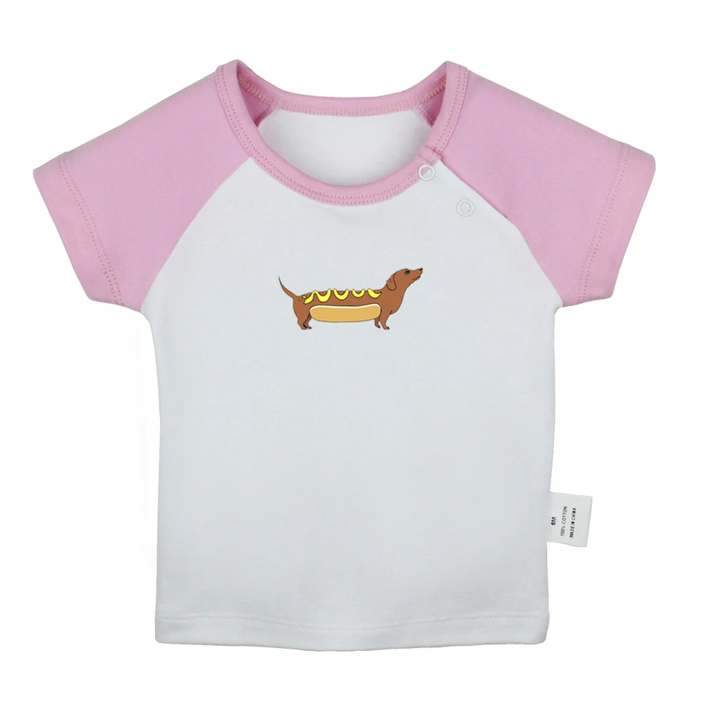 Warning I Am Currently Unsupervised Weiner Dog Funny Doxy Design Newborn Baby T-shirts Toddler Graphic Short Sleeve Tee Tops |