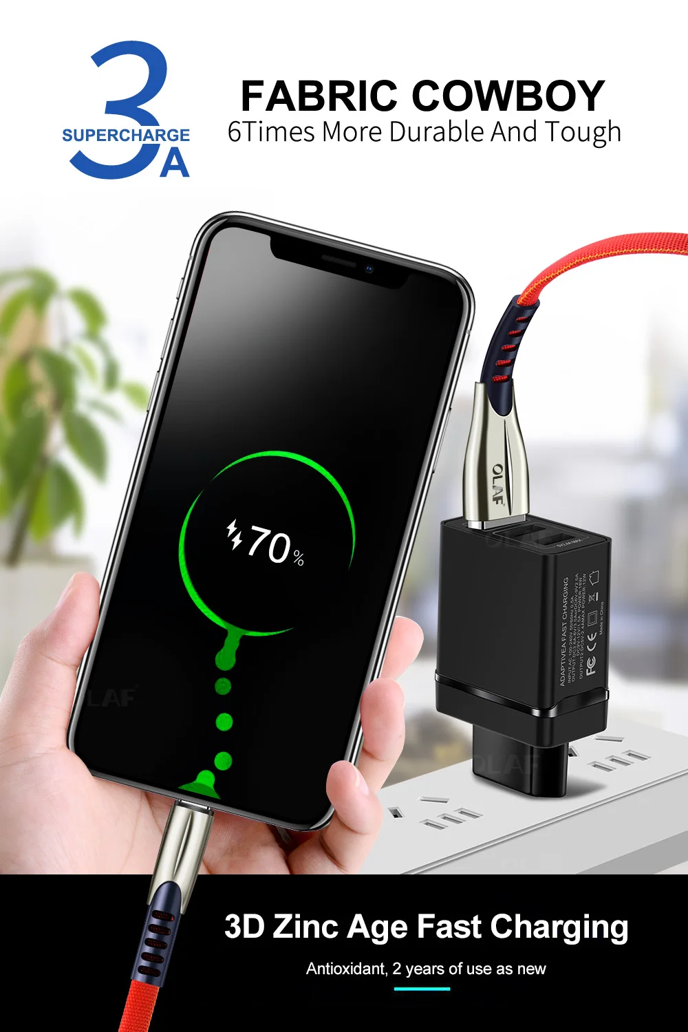 Олаф Micro USB кабель 3A шнур для быстрой зарядки данных для samsung Xiaomi Microusb Android телефон кабель для зарядки Micro USB 1 м 2 м 3 м SFCP