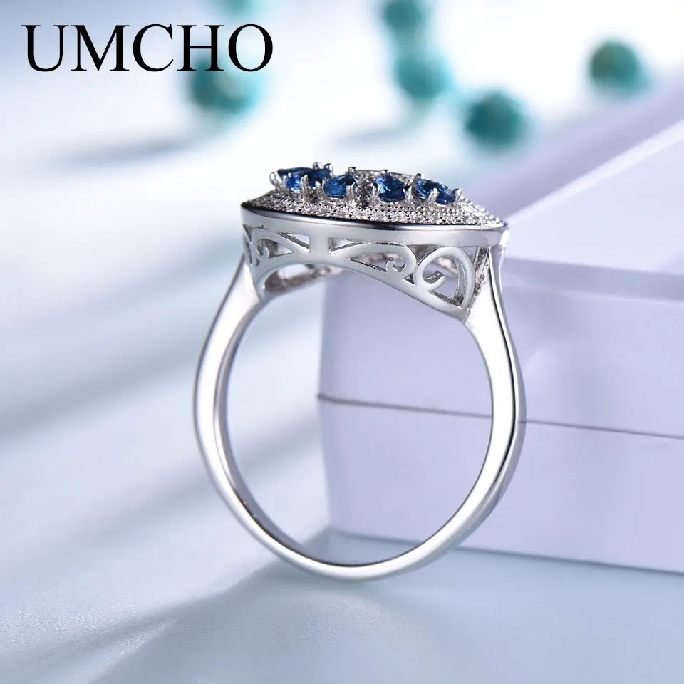 Женское кольцо из серебра 925 пробы с синим кольцом | Украшения и аксессуары