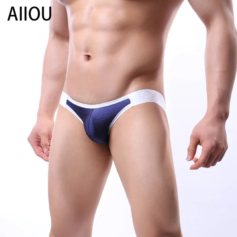 

AIIOU Mens Ice Silk Thongs and G Strings Strange Shape Fashion Gay Couple Open Butt Sexy Sissy Panties Underwear Comfortable