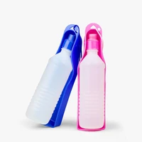 250500ml dog water bottle feeder with bowl plastic portable water bottle pets outdoor travel pet drinking water feeder