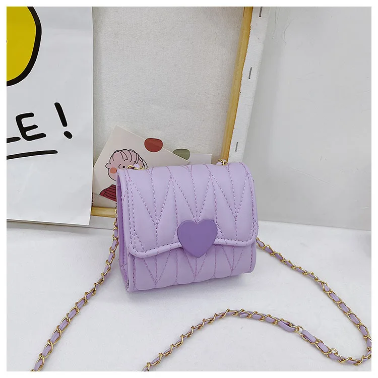 

Fashion Heart Baby Girls Small Shoulder Bags Kids Coin Purse Accessories Handbags Lovely Children's Mini Square Messenger Bag