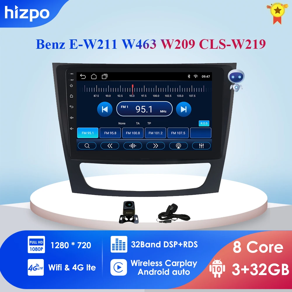 Автомобильный мультимедийный плеер 2DIN Android 10 &quotGPS стерео DAB + радио для Mercedes Benz W211