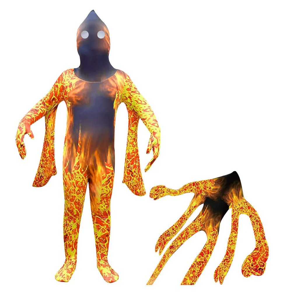 

Kids Children Magma Cosplay Costume Jumpsuit Outfits Halloween Carnival Suit