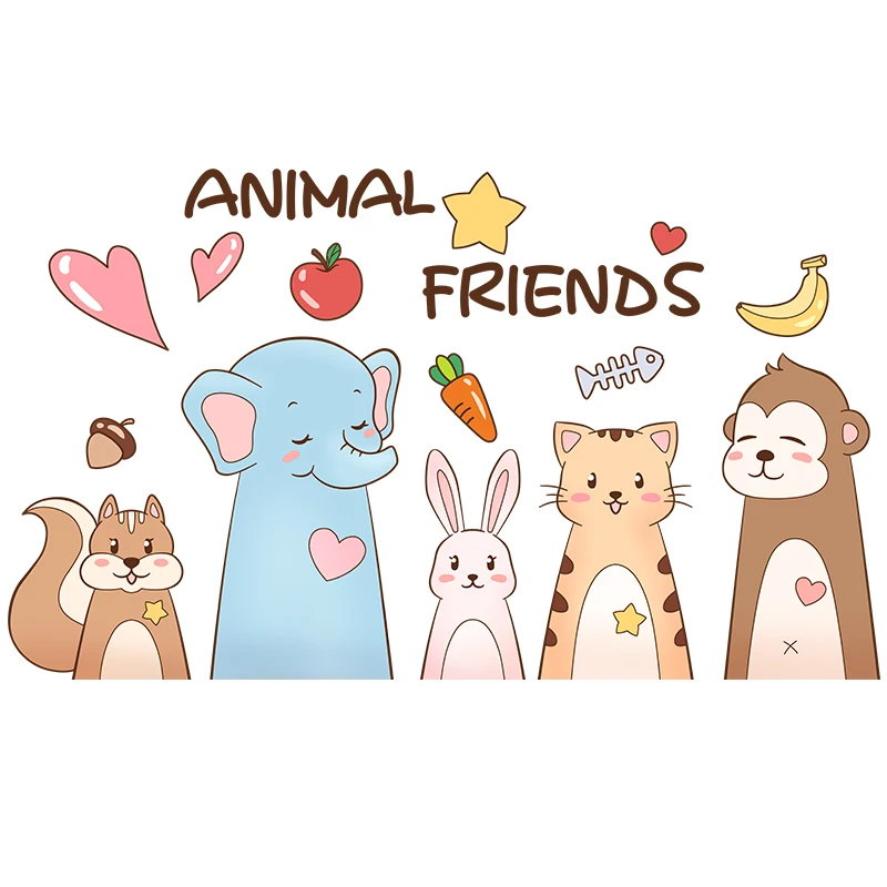 

Cartoon Dogs Wall Stickers DIY Animals Wall Decals for Kids Rooms Nursery Baby Bedroom Home Decoration Accessories
