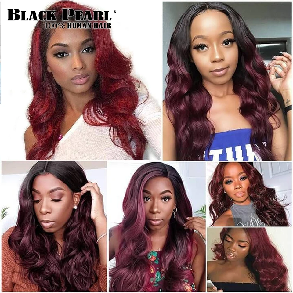 

99J Lace Front Wig Burgundy Body Wave Human Hair Wig Ombre 4X4 Lace Closure Wig 1B 99J Body Wave Lace Closure Wigs for Women