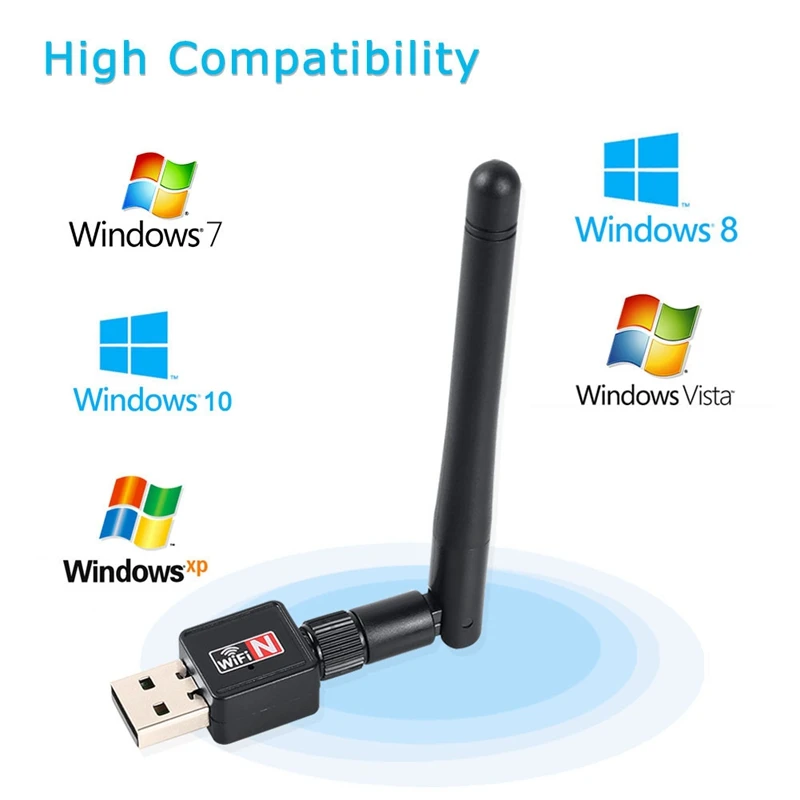 Mini Usb Wifi Adapter 150mbps 2db Dongle Mt7601 Wi-Fi Receiver Wireless Network Card 802.11b/N/G High Speed Ethernet | Компьютеры и